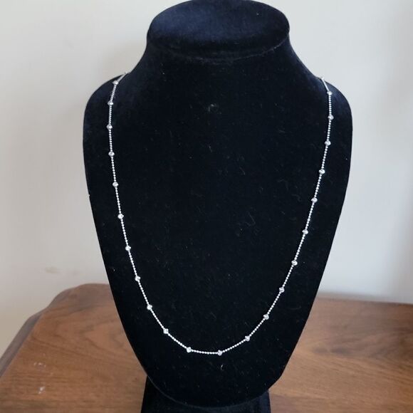 Sterling chain with diamond look - Picture 1 of 3